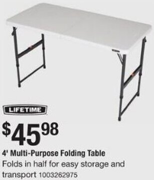 The Home Depot 4' Multi-Purpose Folding Table 1003262975 offer