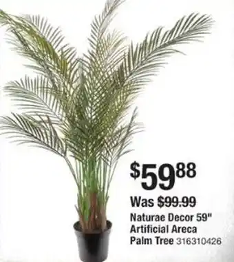 The Home Depot Naturae Decor 59" Artificial Areca Palm Tree 316310426 offer