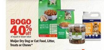 Meijer Meijer Dry Dog Or Cat Food Litter Treats Or Chews offer