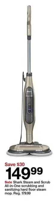 Target Shark And Scrub All-in-one Scrubbing And Sanitizing Hard Floor Steam Mop offer