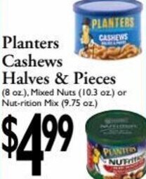 Harding's Markets Planters Cashews Halves & Pieces 8 oz. offer