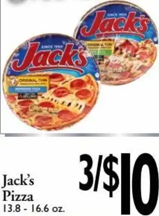 Harding's Markets Jack's Pizza 13.8-16.6 oz. offer