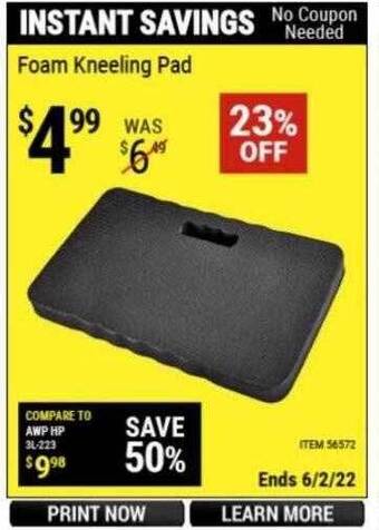 Harbor Freight Tools Foam Kneeling Pad offer