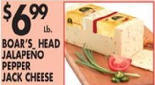 Pioneer Supermarkets Boar's Head Jalapeño Pepper Jack Cheese offer