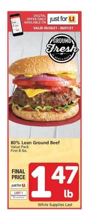 Albertsons 80% Lean Ground Beef offer