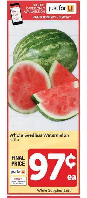 Albertsons Whole Seedless Watermelon offer
