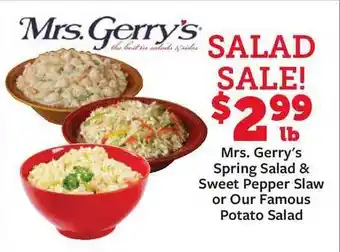 Fareway Mrs. Gerry's Spring Salad & Sweet Pepper Slaw Or Our Famous Potato Salad offer