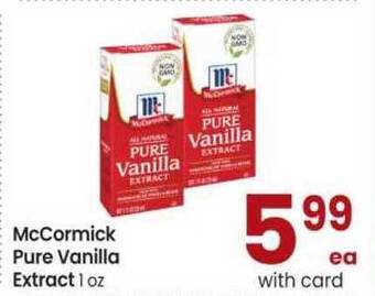Safeway McCormick Pure Vanilla Extract offer