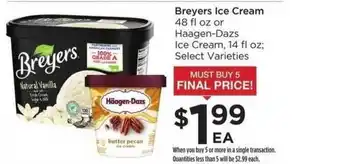 Food 4 Less Breyers Ice Cream Haagen-Dazs Ice Cream offer