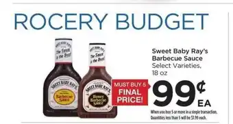 Food 4 Less Sweet Baby Ray's Barbeque Sauce offer