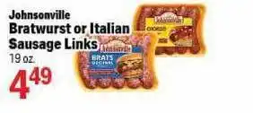 Holiday Foods Johnsonville Bratwurst Or Italian Sausage Link offer