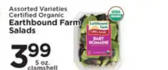 Pioneer Supermarkets Certified Organic Earthbound Farms Salads offer