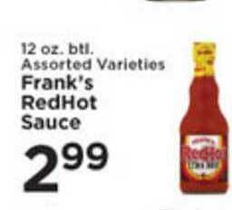 Pioneer Supermarkets Frank's RedHot Sauce offer