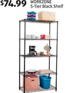 Aldi Workzone 5-Tier Black Shelf offer