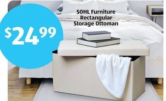 Aldi Sohl Furniture Rectangular Storage Ottoman offer