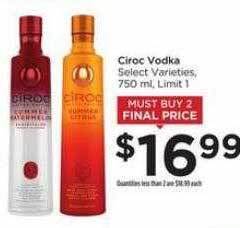 Food 4 Less Ciroc Vodka offer