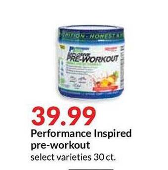 Hy-Vee Performance Inspired Pre-Workout offer