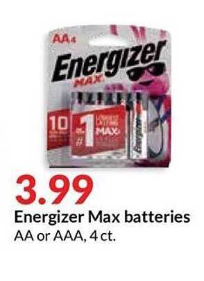 Hy-Vee Energizer Max Batteries AA Or AAA offer