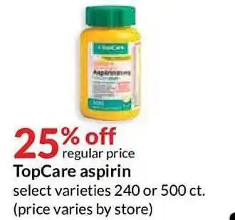 Hy-Vee TopCare Aspirin offer