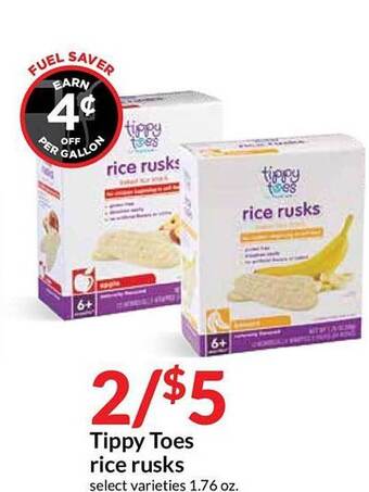 Hy-Vee Tippy Toes Rice Rusks offer