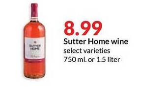 Hy-Vee Sutter Home Wine offer