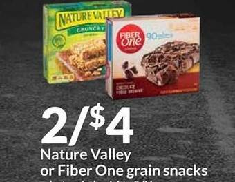 Hy-Vee Nature Valley Or Fiber One Grain Snacks offer