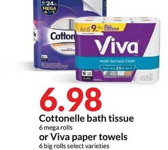 Hy-Vee Cottonelle Bath Tissue Or Viva Paper Towels offer