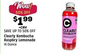Grocery Outlet Clearly Kombucha Raspbry Lemonade offer
