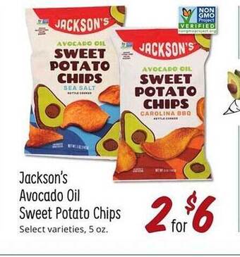 Sprouts Farmers Market Jackson's Avocado Oil Sweet Potato Chips offer