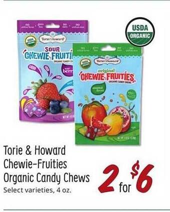 Sprouts Farmers Market Torie & Howard Chewie-Fruities Organic Candy Chews offer