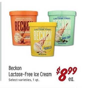Sprouts Farmers Market Beckon Lactose-Free Ice Cream offer
