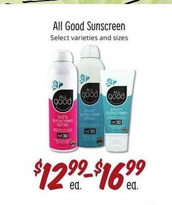 Sprouts Farmers Market All Good Sunscreen offer