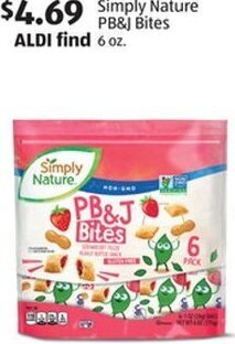 Aldi Simply Nature PB&J Bites 6 oz. offer