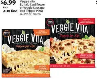 Aldi Veggie Vita Buffalo Cauliflower or Veggie Sausage Red Pepper Pizza 24-29.5 oz. offer