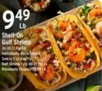 Brookshire's Shell-On Gulf Shrimp 26-30 ct. offer