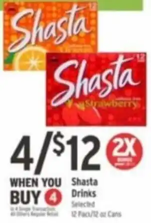 Brookshire's Shasta Drinks 12 oz. offer