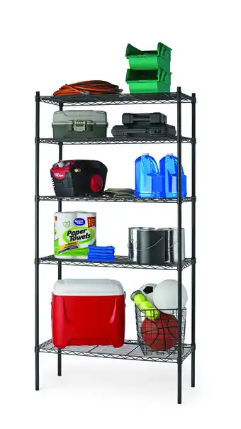 Walmart Hyper Tough 5 Tier Wire Shelf, Black, 1750 lb Capacity offer