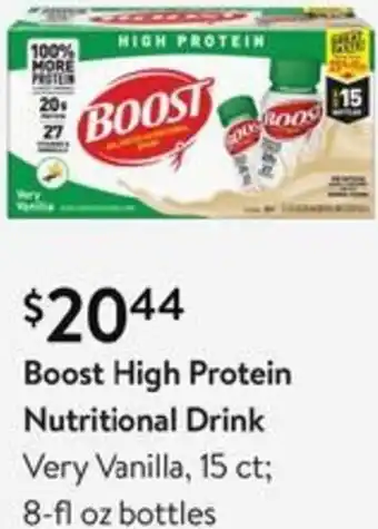 Walmart Boost High Protein Nutritional Drink 8-fl oz offer