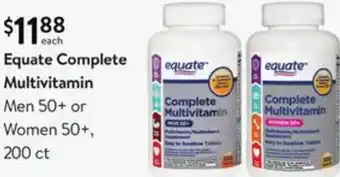 Walmart Equate Complete Multivitamin 200ct offer