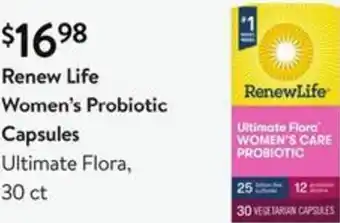 Walmart Renew Life women's Probiotic Capsules 30 ct offer