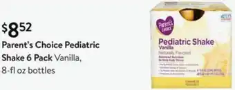 Walmart Parent's Choice Pediatric Shake 6 Pack 8-fl oz offer