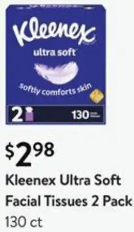 Walmart Kleenex Ultra Soft Facial Tissues 2 Pack offer