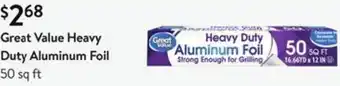 Walmart Great Value Heavy Duty Aluminum Foil 50 sq offer