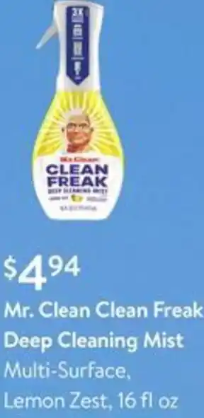 Walmart Mr Clean Clean Freak Deep Cleaning Mist 16 fl oz offer