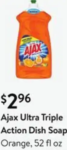 Walmart Ajax Ultra Triple Action Dish Soap 52 fl oz offer