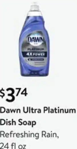 Walmart Dawn Ultra Platinum Dish Soap 24 fl oz offer