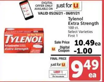 Albertsons Tylenol Extra Strength offer