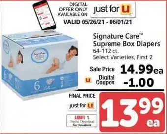 Albertsons Supreme Box Diapers offer