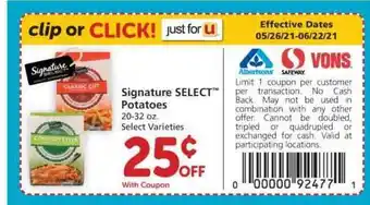 Albertsons Potatoes offer
