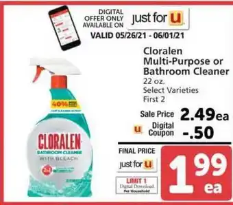 Albertsons Cloralen Multi-Purpose Or Bathroom Cleaner offer